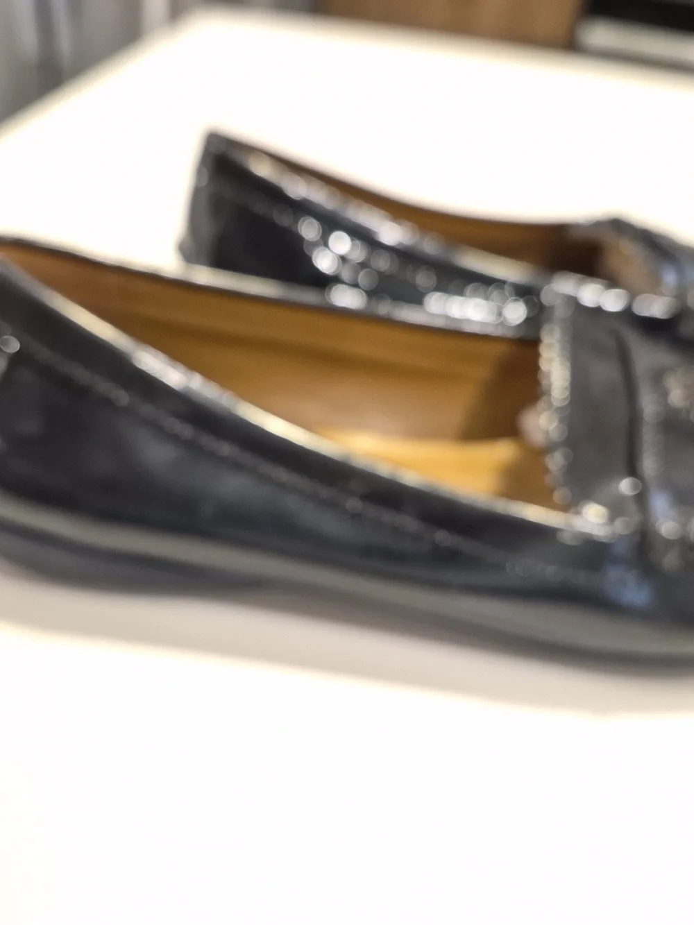 COACH Women's Navy Patent Leather Penny Loafers size 9.5